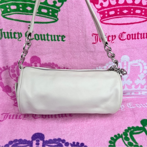 Vintage White Juicy Couture Purse Barrel Bag Handbag Satchel Y2K - Picture 8 of 13